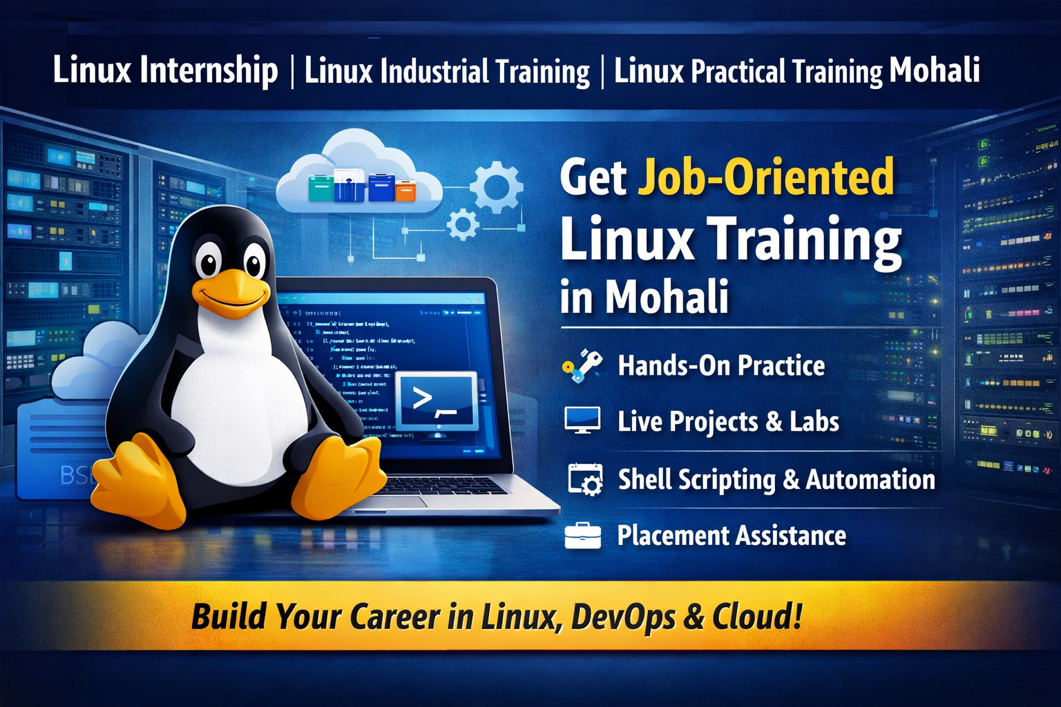 Linux Internship, Linux Industrial Training & Linux Practical Training in Mohali – Job-Oriented Program