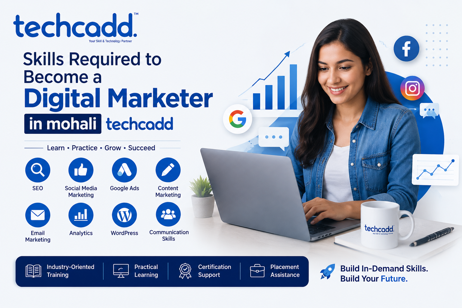 Skills Required to Become a Digital Marketer in Mohali – Complete Career Guide by Techcadd