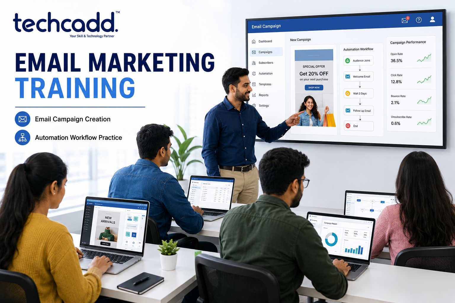 Email Marketing Training – Campaign Creation & Automation Practice | Techcadd
