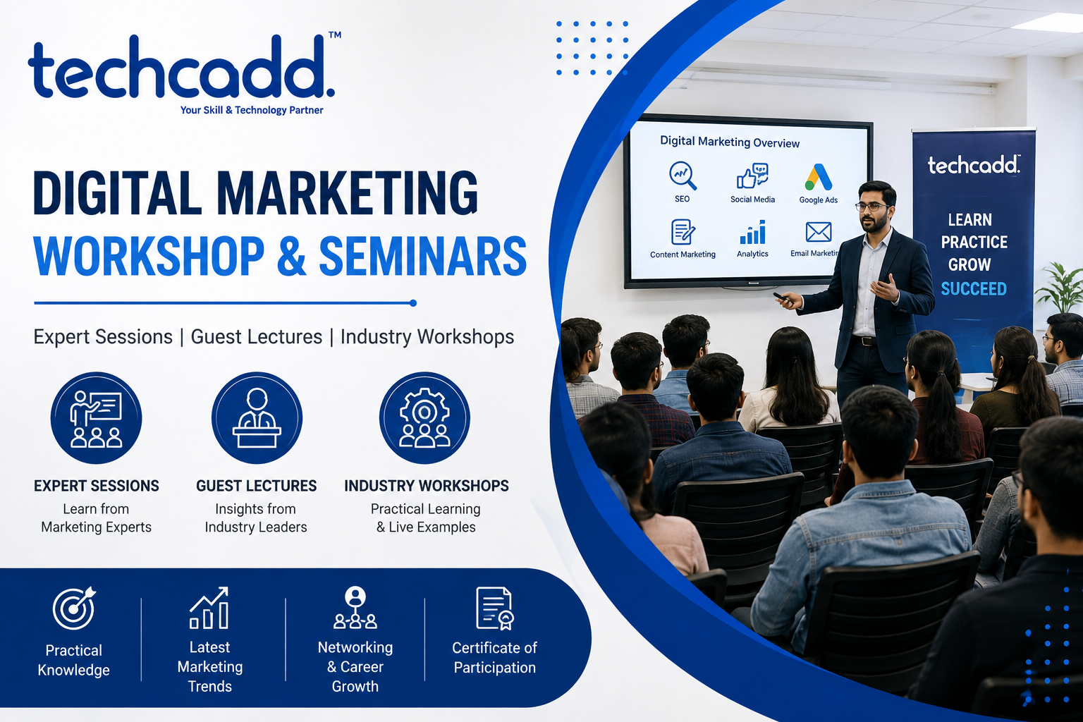 Digital Marketing Workshop & Seminars in Mohali | Expert Sessions & Industry Workshops | Techcadd