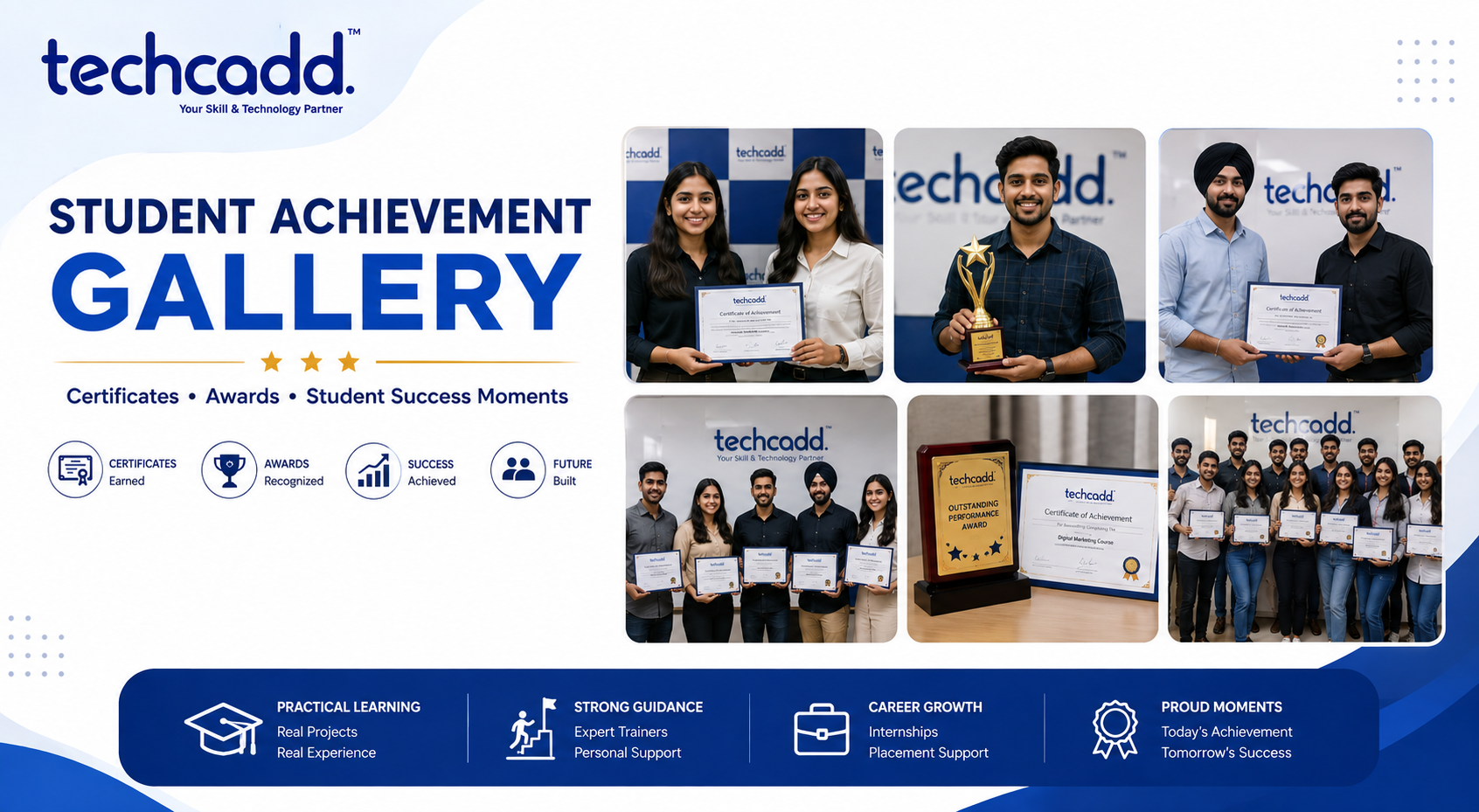 Student Achievement Gallery in Mohali | Techcadd Student Success Stories