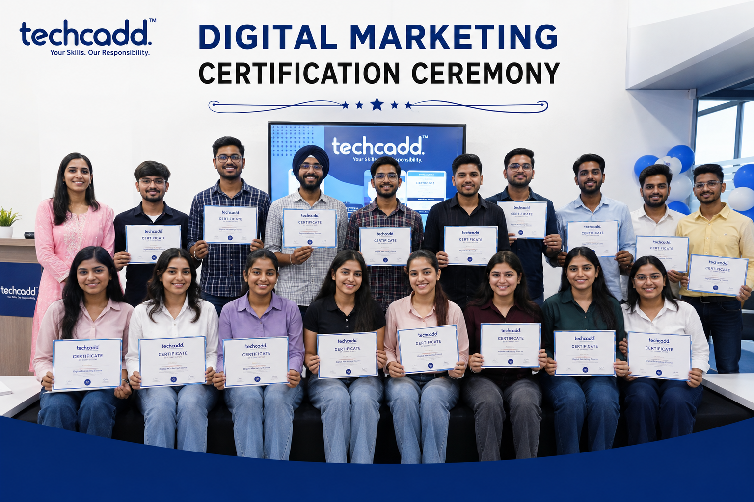 Digital Marketing Certification Ceremony in Mohali | Techcadd Student Success Celebration