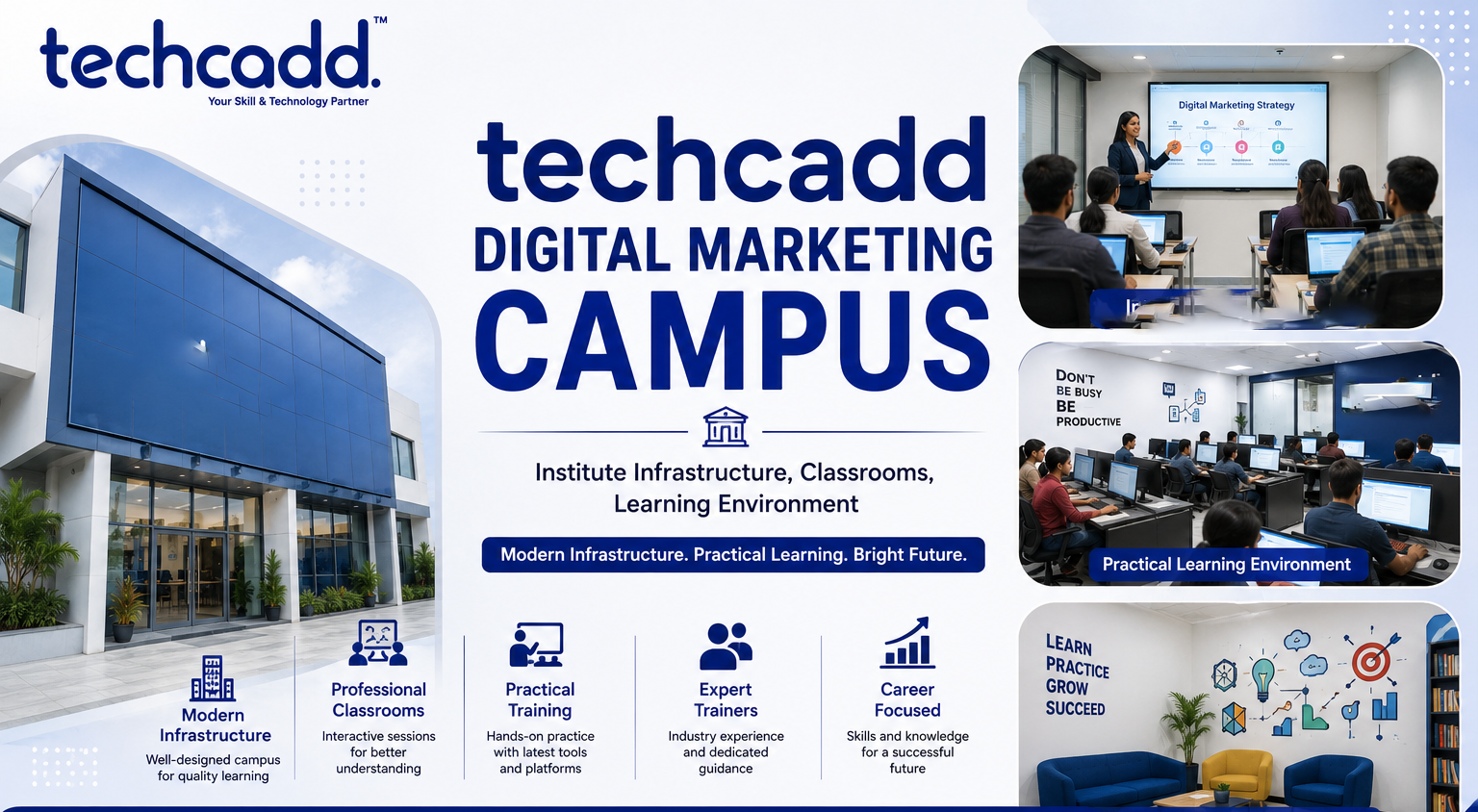 Techcadd Digital Marketing Campus – Institute Infrastructure, Classrooms & Learning Environment